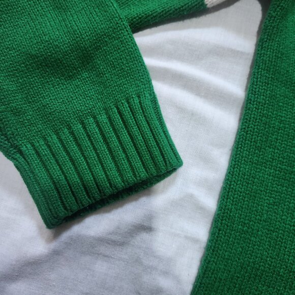 Southpole Knit Turtleneck Sweater Mens XL Green with Spell Out 90s Pullover - Picture 6 of 10